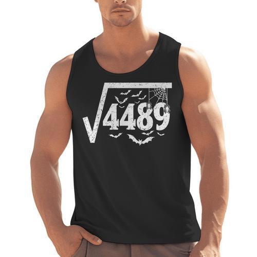 Square Root 4489 Halloween Meme 67 Math Teacher Men Tank Top - teacherstshirts.com CA