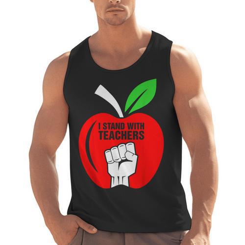 I Stand With Teachers Tshirt Men Tank Top - teacherstshirts.com UK