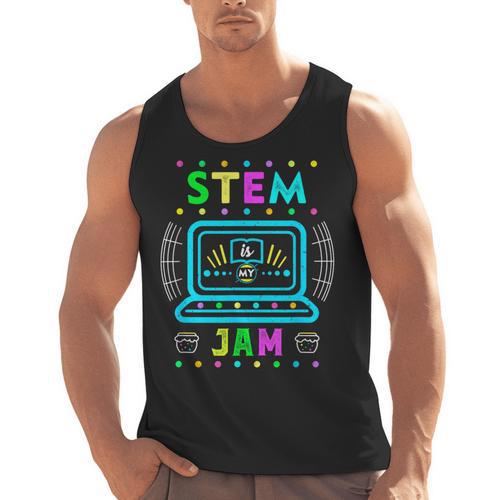 STEM Teacher Shirt STEM Teacher Tshirts STEM Is My Jam Men Tank Top - teacherstshirts.com