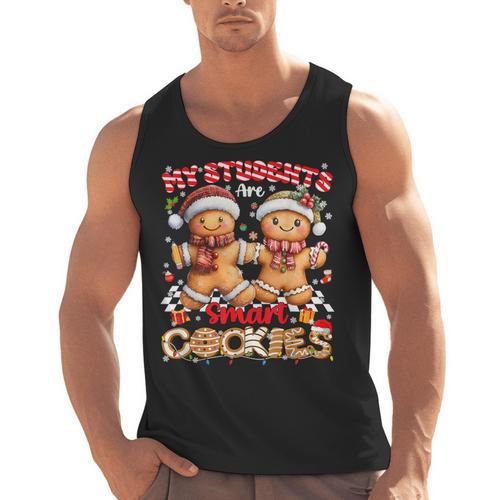 My Student Are Smart Cookies Pjs Christmas Xmas Teacher Men Tank Top - teacherstshirts.com AU