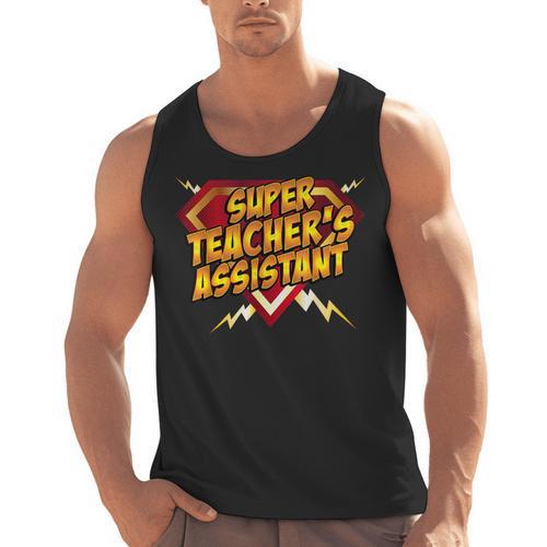Super Teacher's Assistant Educational Superhero Men Tank Top - teacherstshirts.com