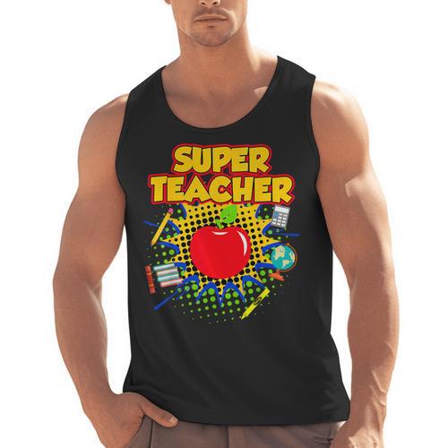 Superhero Teacher Appreciation Teaching Tee Men Tank Top - teacherstshirts.com AU