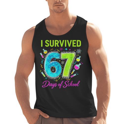 I Survived 67 Days Of School 67 Meme Science Teacher Men Tank Top - teacherstshirts.com