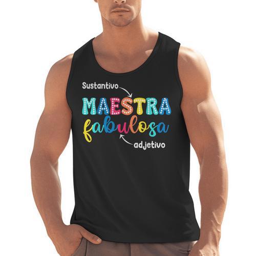 Sustantivo Maestra Fabulosa Adjetivo Spanish Teacher Men Tank Top - teacherstshirts.com
