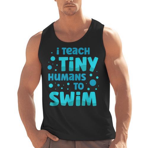 Swimming Teacher I Teach Tiny Humans To Swim Swim Instructor Men Tank Top - teacherstshirts.com AU
