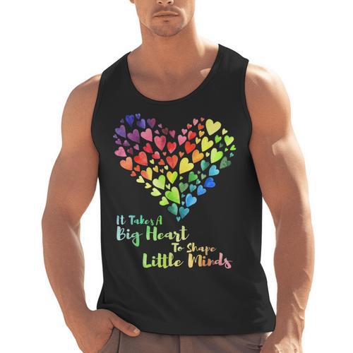 It Takes A Big Heart To Shape Little Minds Teacher Student Men Women Kids Men Tank Top - teacherstshirts.com AU