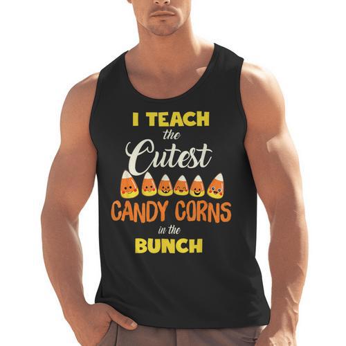 I Teach The Cutest Candy Corn In The Patch Teacher Halloween Men Tank Top - teacherstshirts.com AU