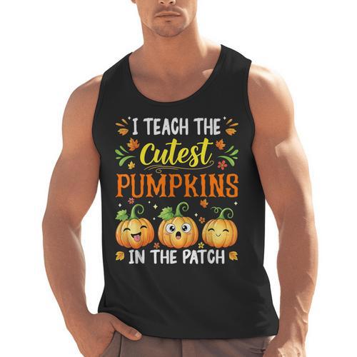 I Teach The Cutest Pumpkins Halloween Teacher Men Tank Top - teacherstshirts.com CA