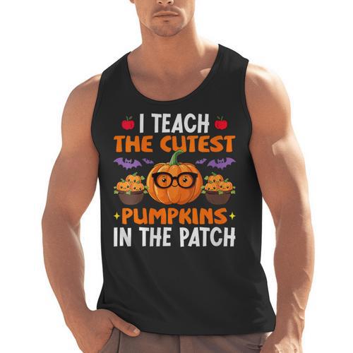 I Teach The Cutest Pumpkins In The Patch Halloween Teacher Men Tank Top - teacherstshirts.com