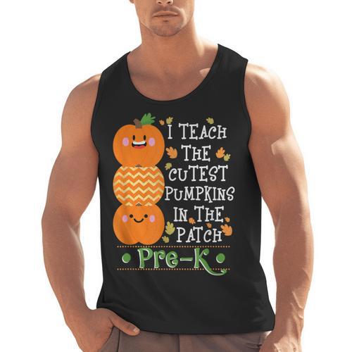 I Teach The Cutest Pumpkins In Patch Pre-K Halloween Teacher Men Tank Top - teacherstshirts.com