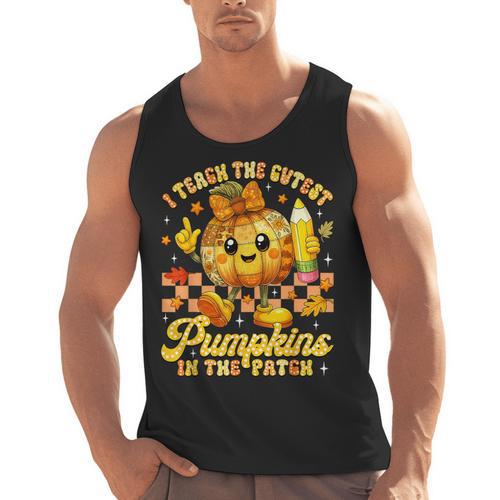I Teach The Cutest Pumpkins In The Patch Teacher Halloween Men Tank Top - teacherstshirts.com DE