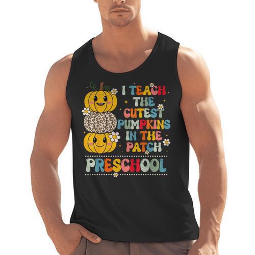 I Teach The Cutest Pumpkins Preschool Teacher Halloween Men Tank Top - teacherstshirts.com