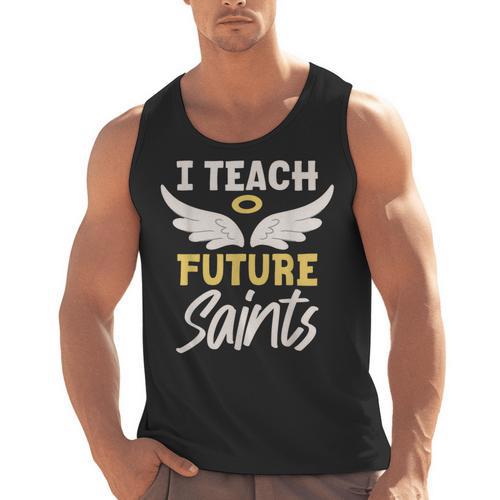I Teach Future Saints Catholic Educator Teacher Men Tank Top - teacherstshirts.com