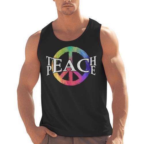 Teach Peace For Teachers And Educators Counselor Men Tank Top - teacherstshirts.com UK