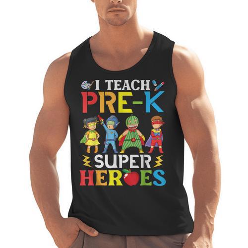 I Teach Pre-K Superheroes Students Teacher Back To School Men Tank Top - teacherstshirts.com