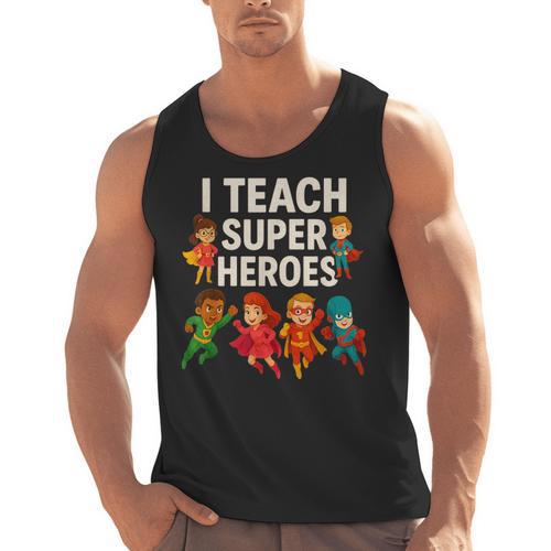 I Teach Super Heroes Teacher Men Tank Top - teacherstshirts.com DE