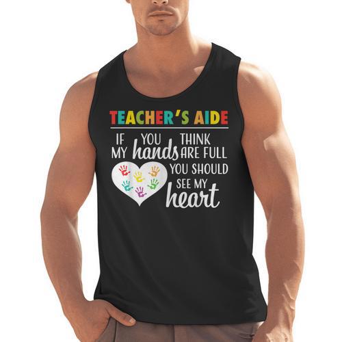 Teacher Aide Appreciation Cute Heart Tee For Women Men Tank Top - teacherstshirts.com AU