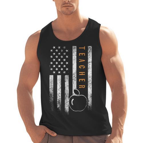 Teacher American Flag Teacher's Day Teaching Men Tank Top - teacherstshirts.com UK