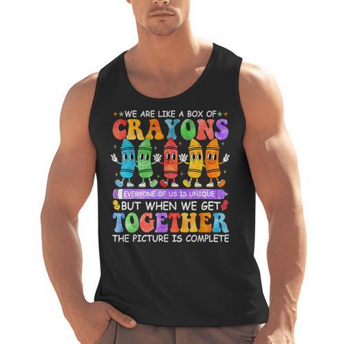 Teacher We Are Like A Box Of Crayons Back To School Men Women Kids Men Tank Top - teacherstshirts.com