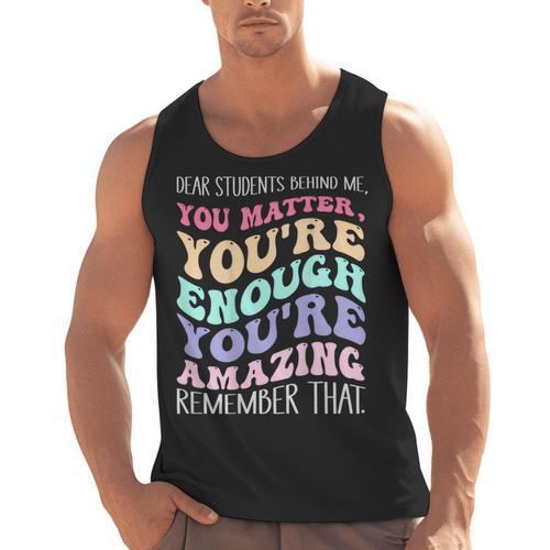 Teacher Dear Students Behind Me 1st Day Of School On Back Men Tank Top - teacherstshirts.com UK