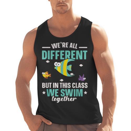 Teacher We All Different But In This Class We Swim Together Men Tank Top - teacherstshirts.com AU