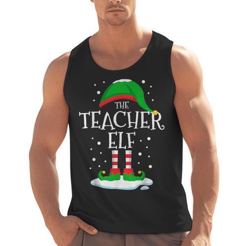 The Teacher Elf Christmas Family Matching Xmas Group For Men Women Men Tank Top - teacherstshirts.com