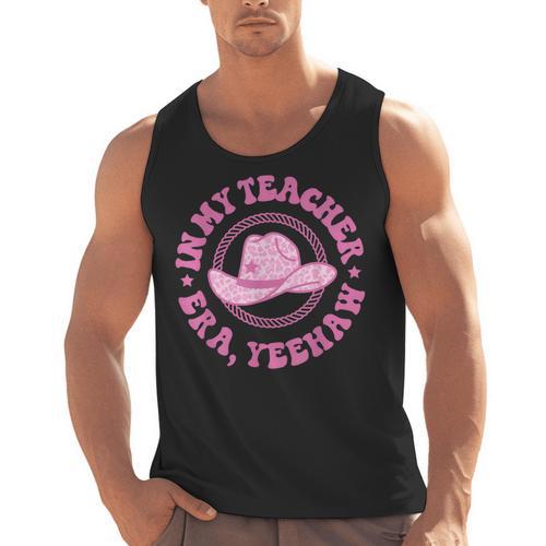 In My Teacher Era Yeehaw Pink Teacher Western Cowgirl Men Tank Top - teacherstshirts.com DE