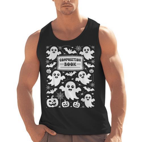 Teacher Halloween Composition Notebook Costume Halloween Men Tank Top - teacherstshirts.com CA