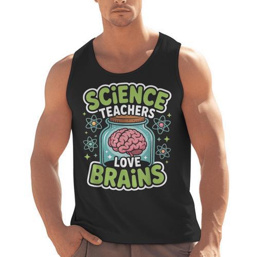 Teacher Halloween Costume Science Teachers Love Brains Men Tank Top - teacherstshirts.com CA