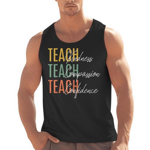 Teacher Kindness Compassion Confidence Teaching Men Tank Top - teacherstshirts.com DE