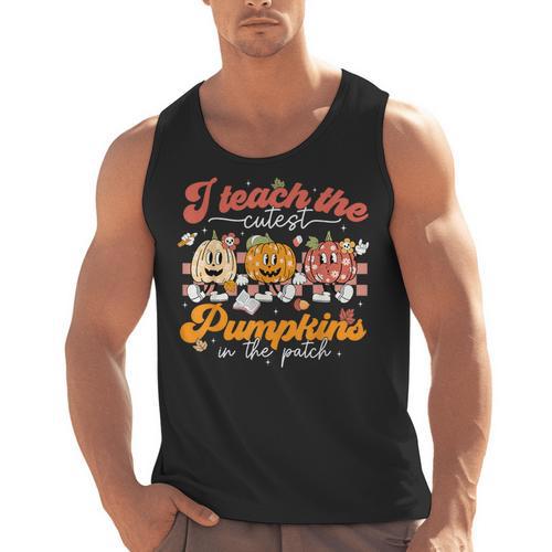 Teacher I Teach The Cutest Pumpkins In The Patch Fall Autumn Men Tank Top - teacherstshirts.com AU