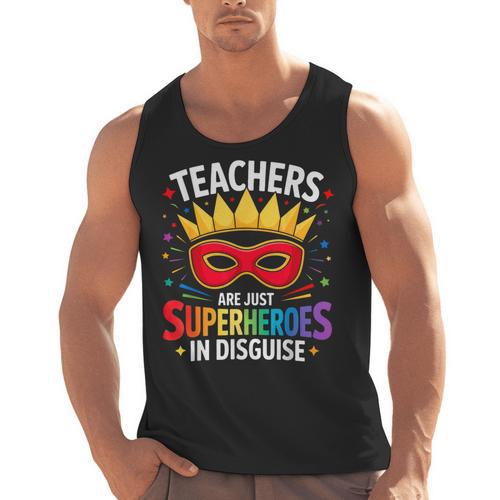 Teachers Are Just Superheroes In Disguise Fun Back To School Men Tank Top - teacherstshirts.com AU