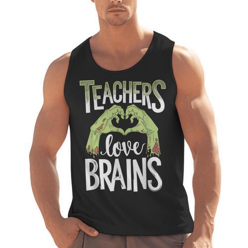 Teachers Love Zombie Teacher Halloween Fun Men Tank Top - teacherstshirts.com AU
