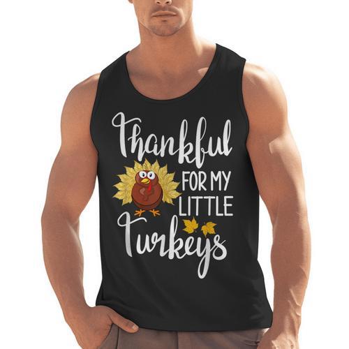 Teachers Thanksgiving Thankful For My Little Turkeys Men Tank Top - teacherstshirts.com DE