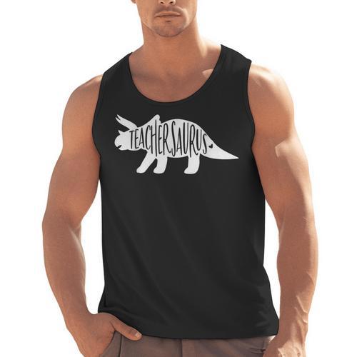 Teachersaurus Like A Normal Teacher Awesome Dinosaur Teacher Men Women Girls Kids Men Tank Top - teacherstshirts.com CA