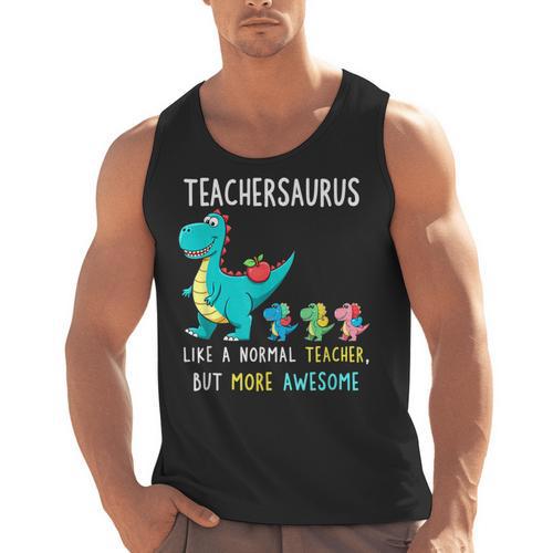 Teachersaurus Like A Normal Teacher But More Awesome Men Tank Top - teacherstshirts.com AU