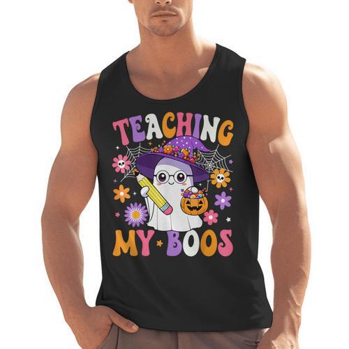 Teaching My Boos Teacher Ghost Teach Halloween Teacher Men Tank Top - teacherstshirts.com DE