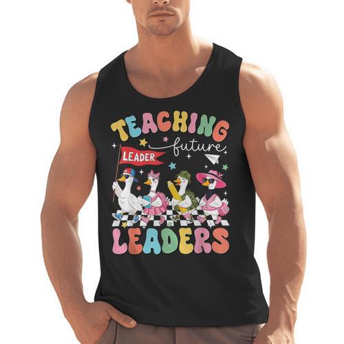 Teaching Future Leaders Groovy Teacher Back To School Men Tank Top - teacherstshirts.com DE