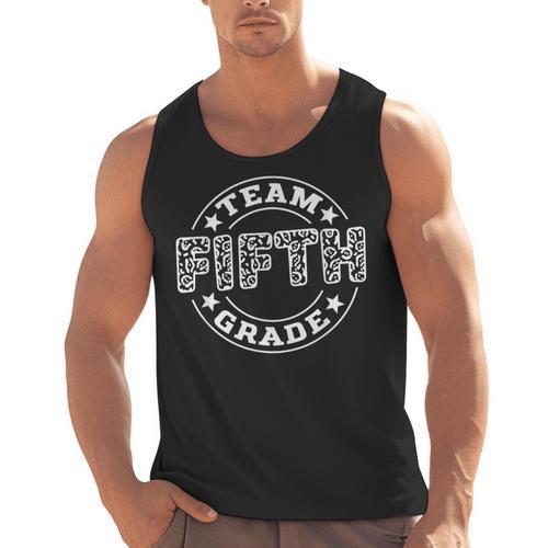 Team Fifth Grade Teacher Student Squad Team 5th Grade School Men Tank Top - teacherstshirts.com