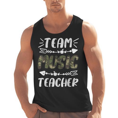 Team Music Teacher Camo Teacher Student Back To School Men Tank Top - teacherstshirts.com AU