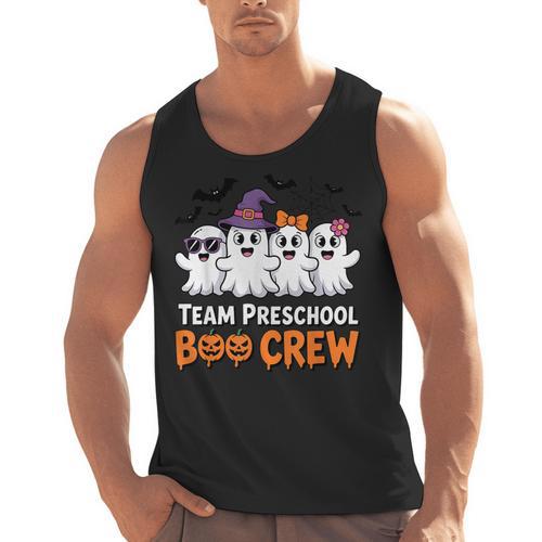 Team Preschool Boo Crew Halloween Teacher Student Costume Men Tank Top - teacherstshirts.com UK