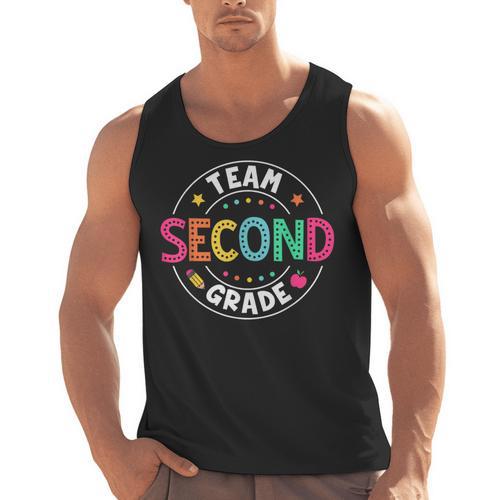 Team Second Grade Teacher Back To School 2nd Grade Squad Men Tank Top - teacherstshirts.com CA