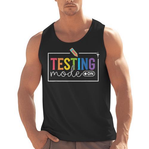 Testing Mode On Testing Day Motivational Teacher Kids Men Tank Top - teacherstshirts.com DE