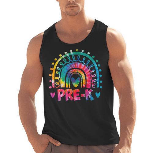 Tie Dye Prek Teacher Rainbow Preschool Back To School Girl Men Tank Top - teacherstshirts.com AU