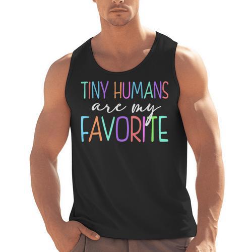 Tiny Humans Are My Favorite Daycare Provider Teacher Daycare Men Tank Top - teacherstshirts.com UK