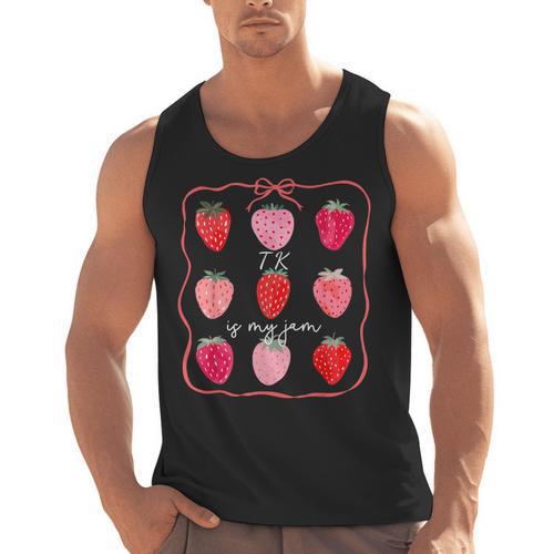 TK Is My Jam Transitional Kindergarten TK Teacher Strawberry Men Tank Top - teacherstshirts.com AU