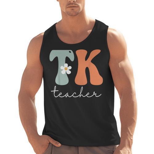 TK Teacher Retro Groovy Vintage Happy First Day Of School Men Tank Top - teacherstshirts.com UK