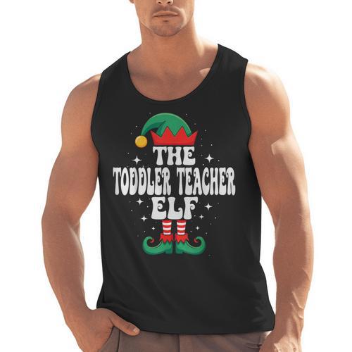 The Toddler Teacher Elf Christmas Matching Family Men Tank Top - teacherstshirts.com DE