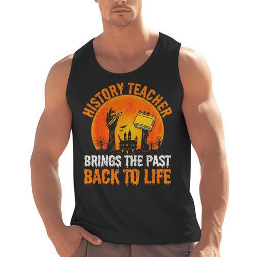 History Teacher Brings Past Back To Life Halloween Zombie Men Tank Top - teacherstshirts.com AU