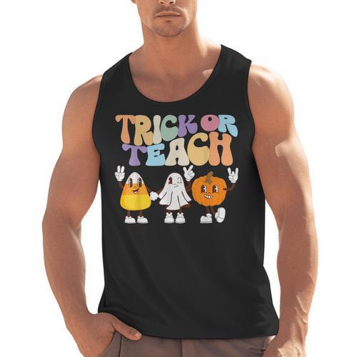 Trick Or Teach Cute Halloween Teacher Men Tank Top - teacherstshirts.com AU